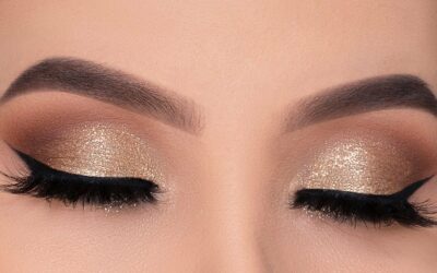 Classic Golden Glitter Eye Makeup Tutorial | Holiday Eye Look