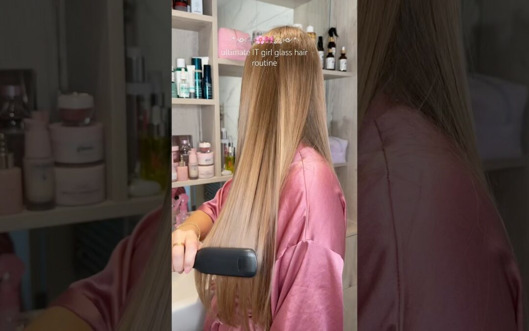 glass hair routine 🫧🎀 #hairgloss #haircare #haircareroutine #hairroutine #hairgrowth #gloss #hair